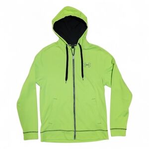 Under Armour UA Lime Green Full Zip Up Fleece Hoodie Jacket, Small